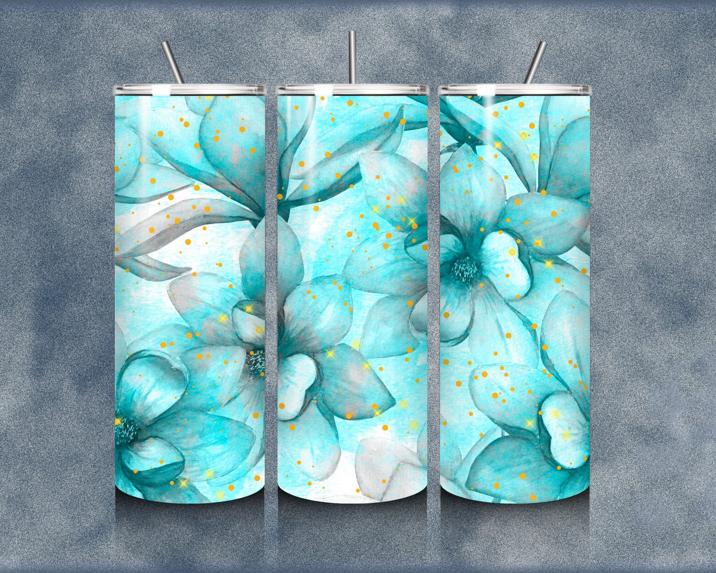 Glitter Flower 20oz Sublimation Tumblers