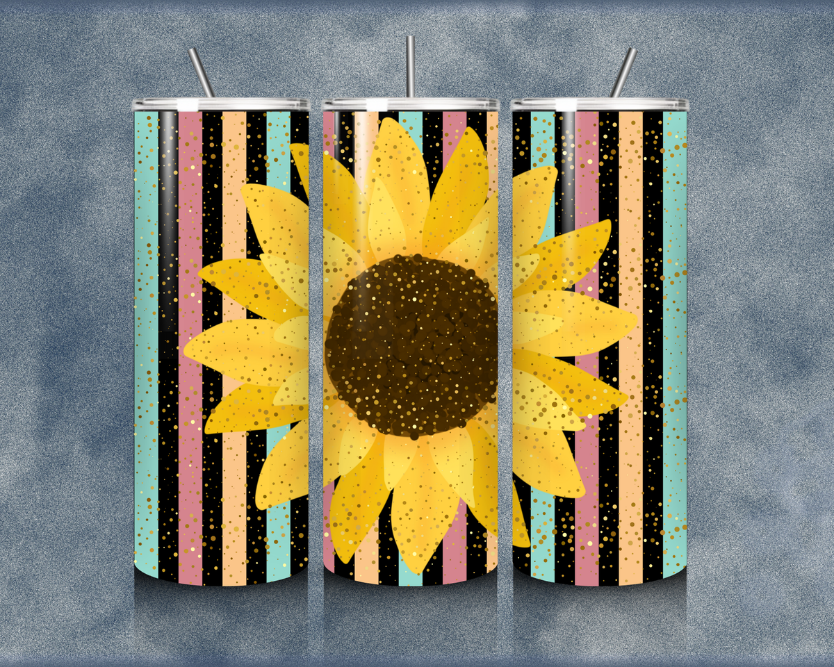 Glitter Flower 20oz Sublimation Tumblers