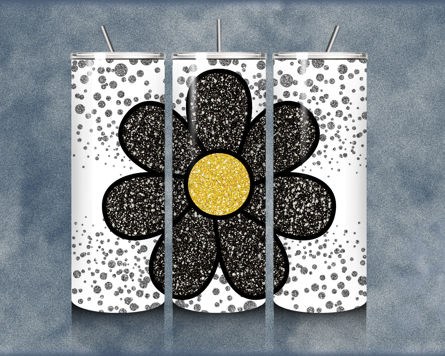 Glitter Flower 20oz Sublimation Tumblers