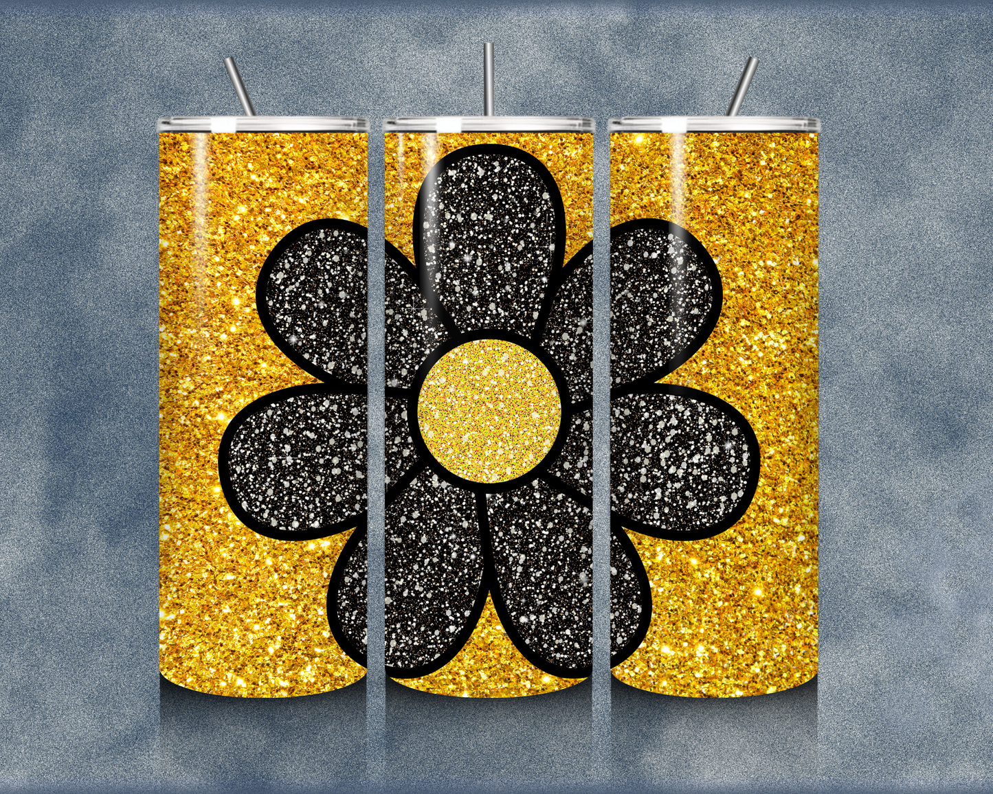 Glitter Flower 20oz Sublimation Tumblers