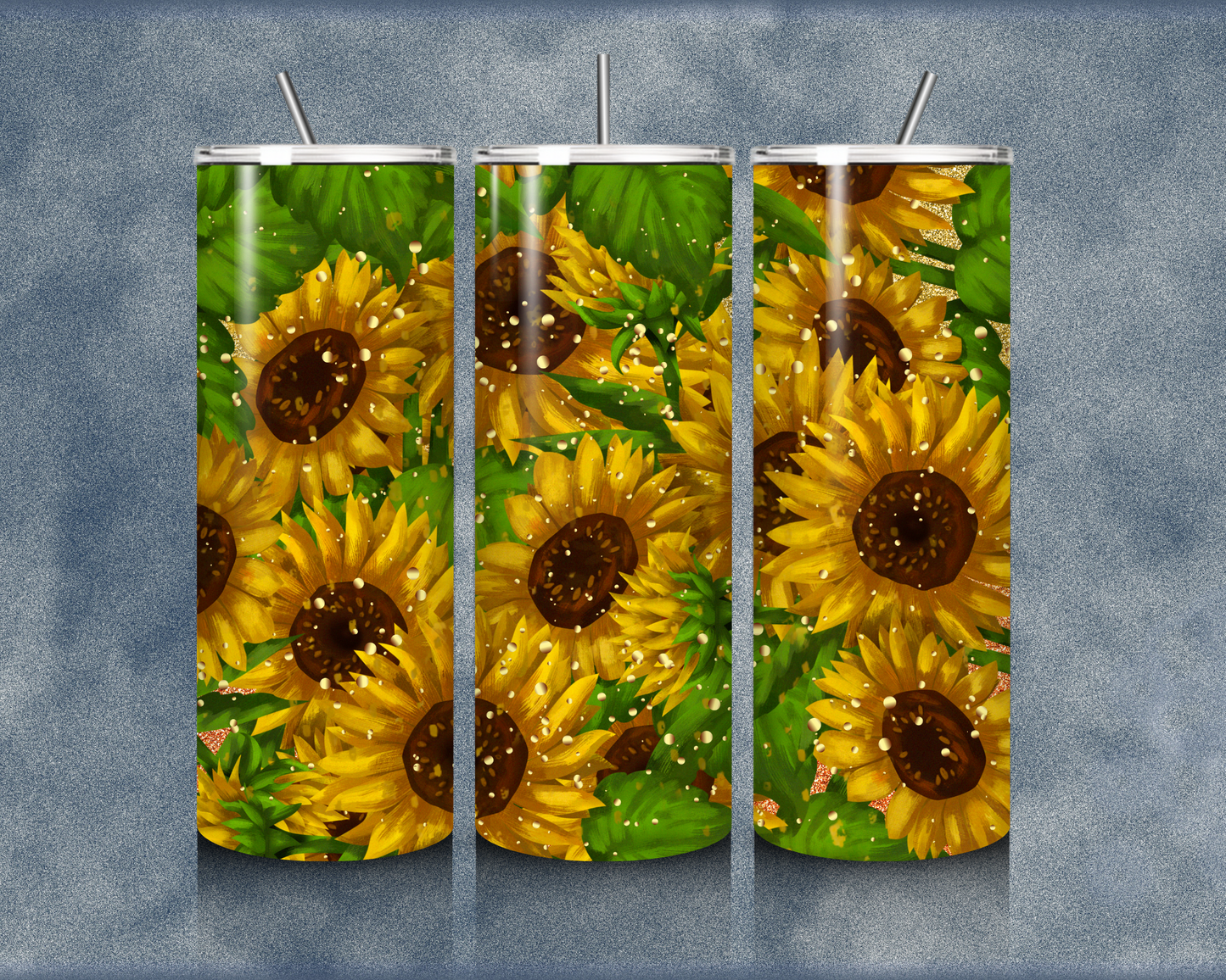 Glitter Flower 20oz Sublimation Tumblers