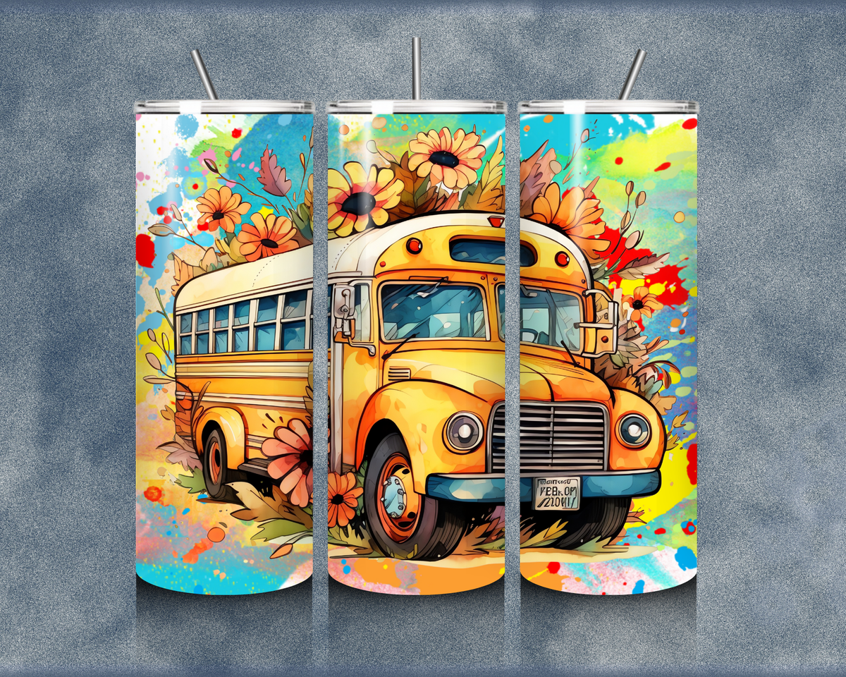 School Bus 20oz Sublimation Tumblers
