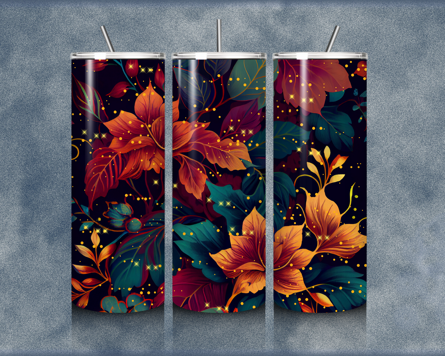 Glitter Flower 20oz Sublimation Tumblers