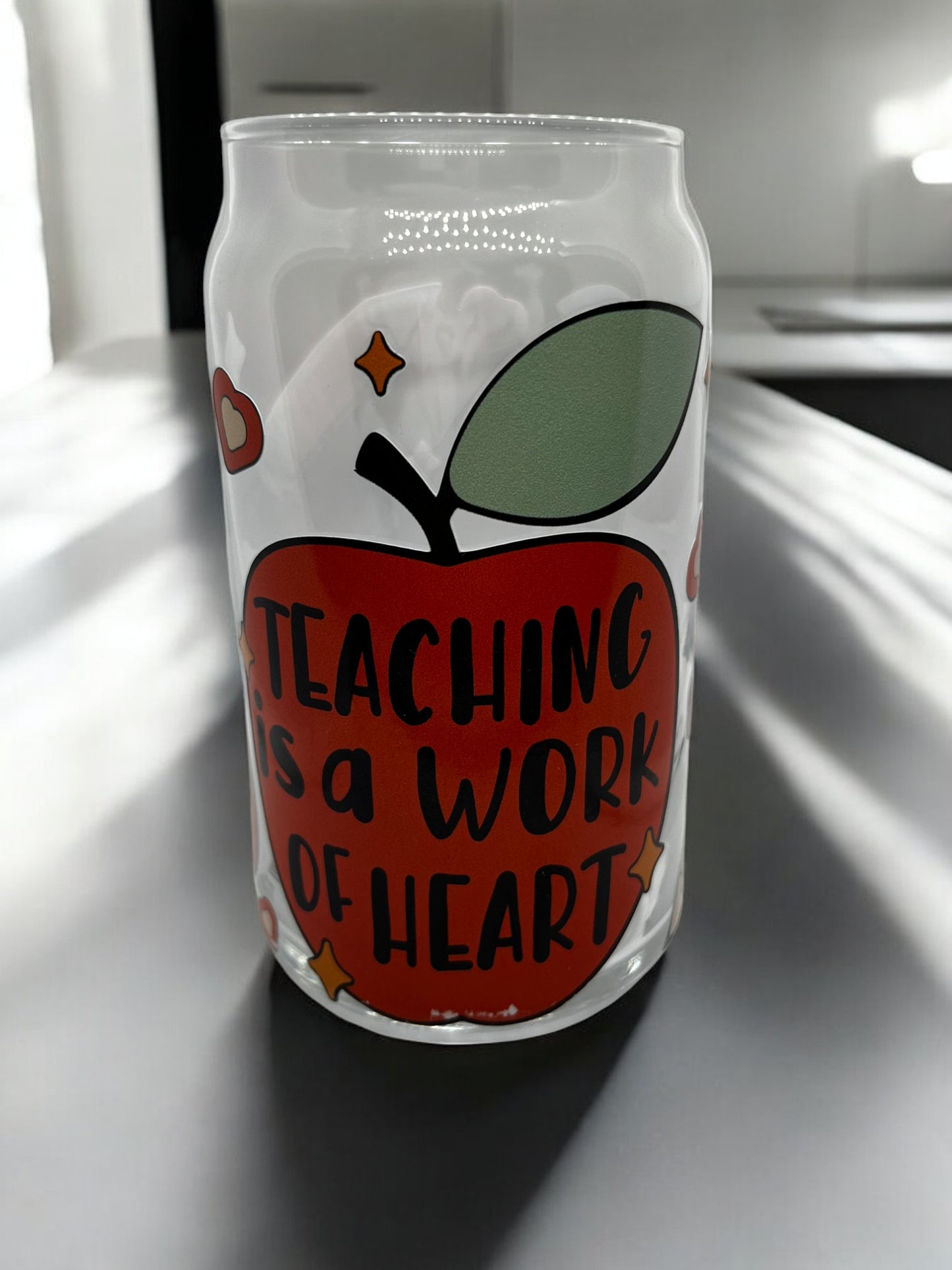 Teaching is a Work of Heart Glass Can Libbey