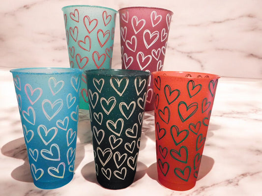 Taza fría Corazones de amor 