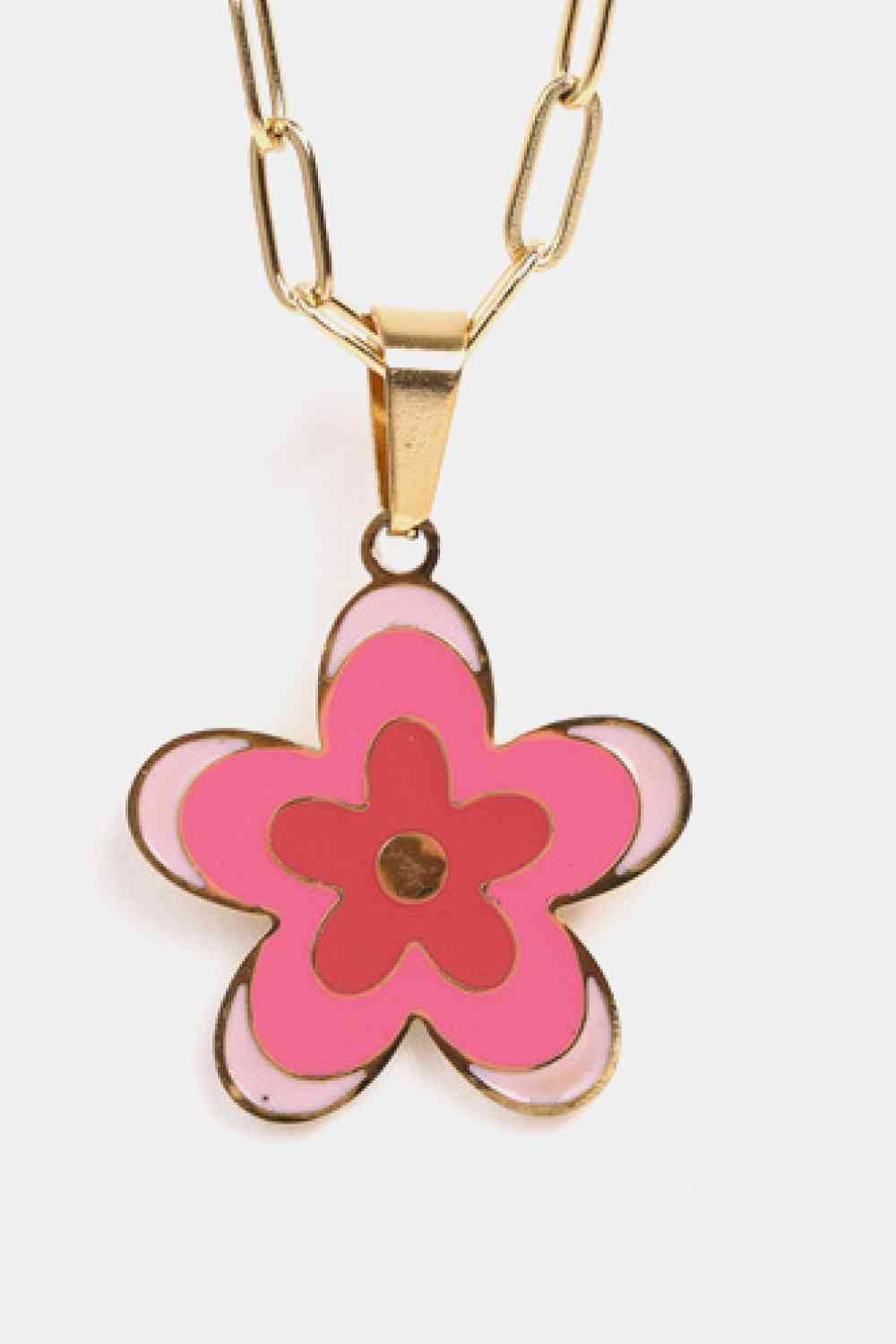 Collar de acero inoxidable con colgante de flores