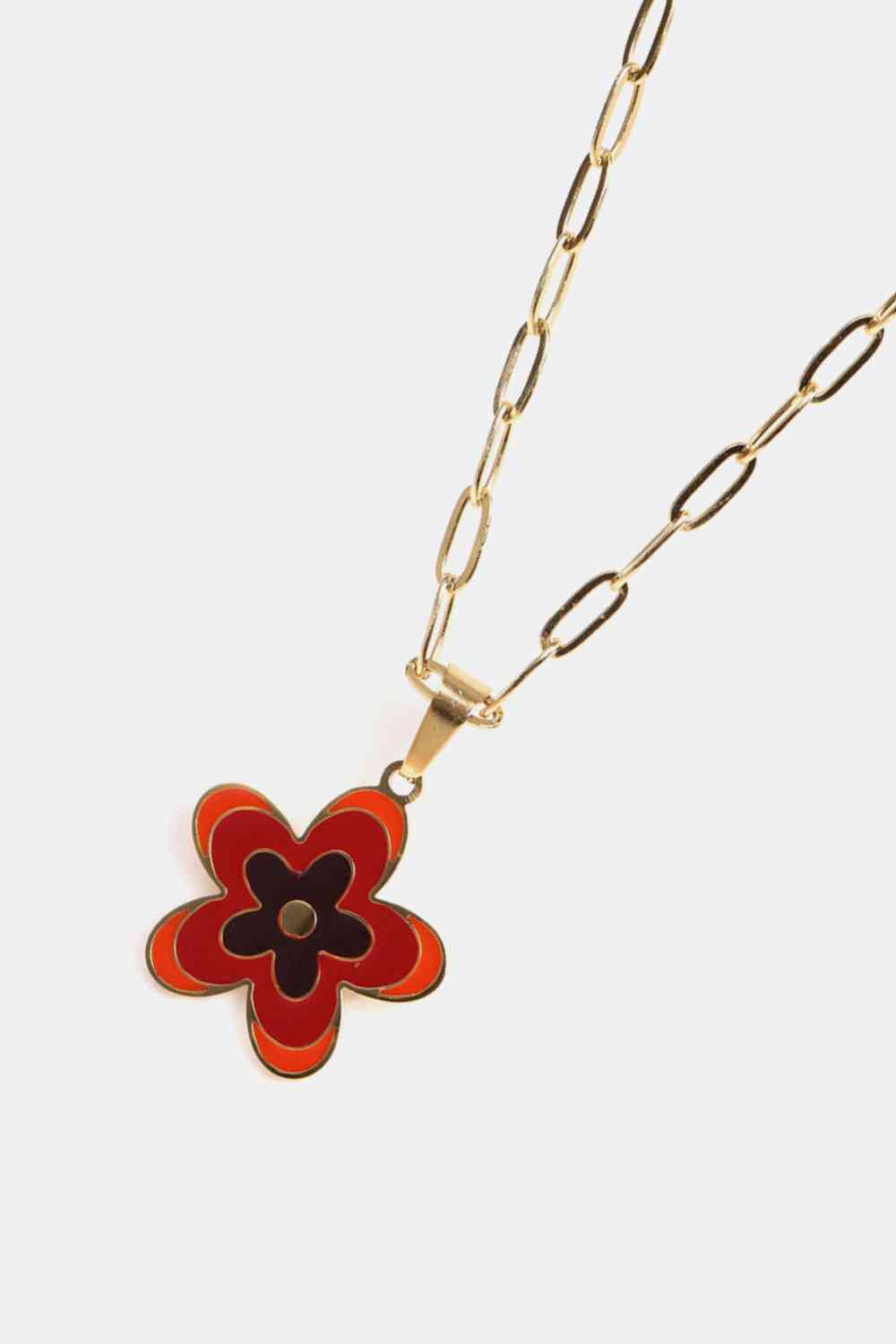 Collar de acero inoxidable con colgante de flores