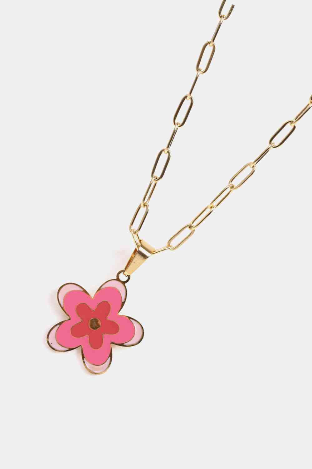 Collar de acero inoxidable con colgante de flores