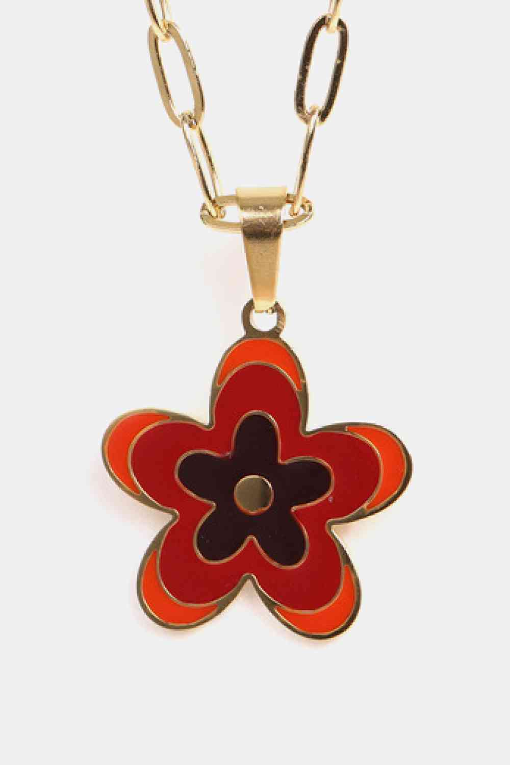 Collar de acero inoxidable con colgante de flores